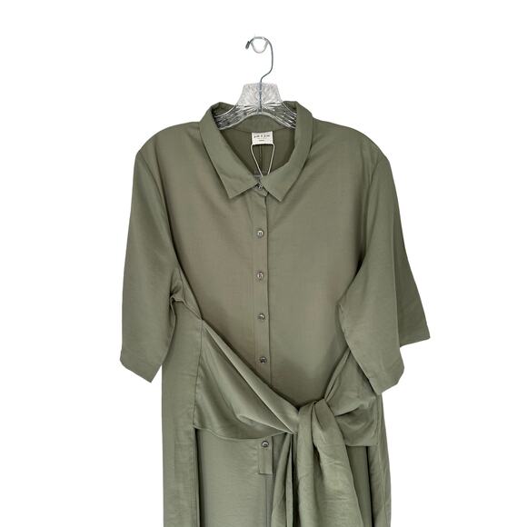 NWT Silk & Salt Olive Green Plus Wide Leg Utility The Rubin Jumpsuit Size XXL - Picture 9 of 14